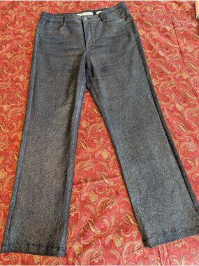 Y2K Straight Textured Denim Women's Size 14 Metallic Glitter 5-pocket Jeans